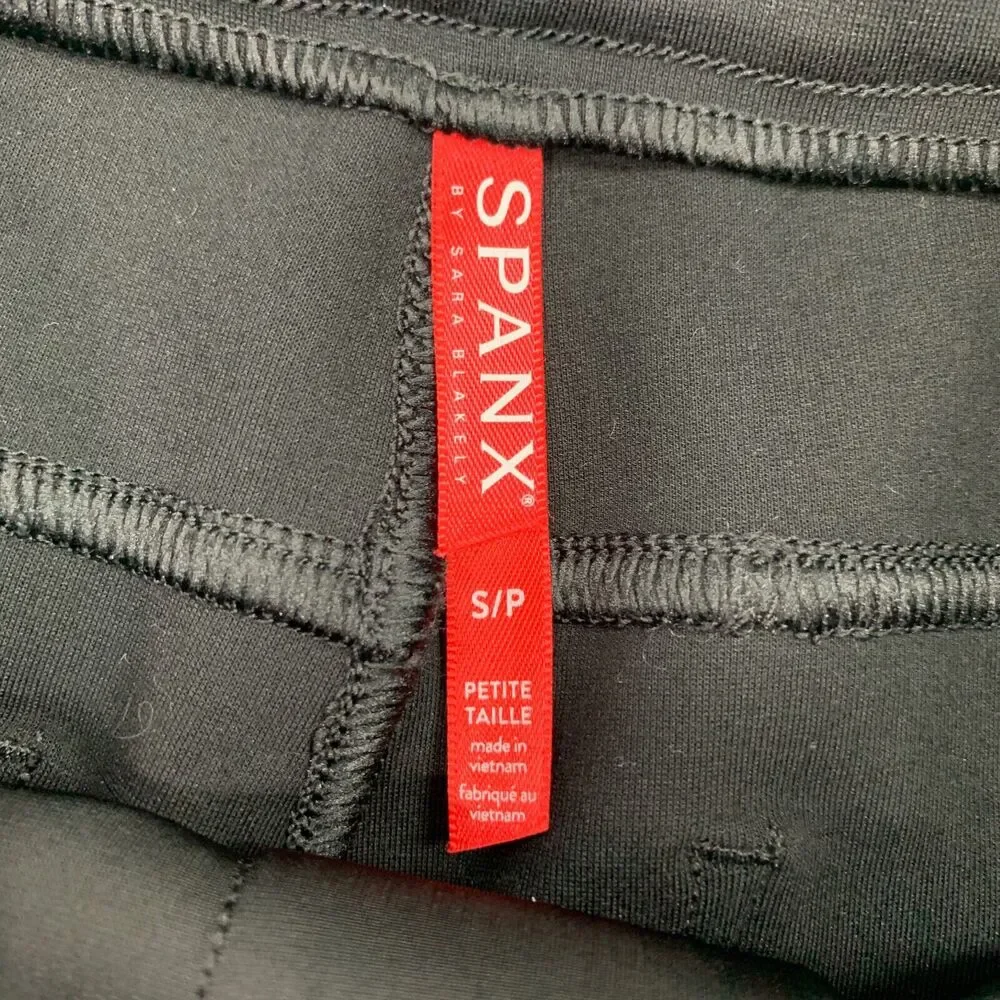 Spanx Pant Womens SP Small Petite The Perfect Black Ankle Ponte Knit Pull On